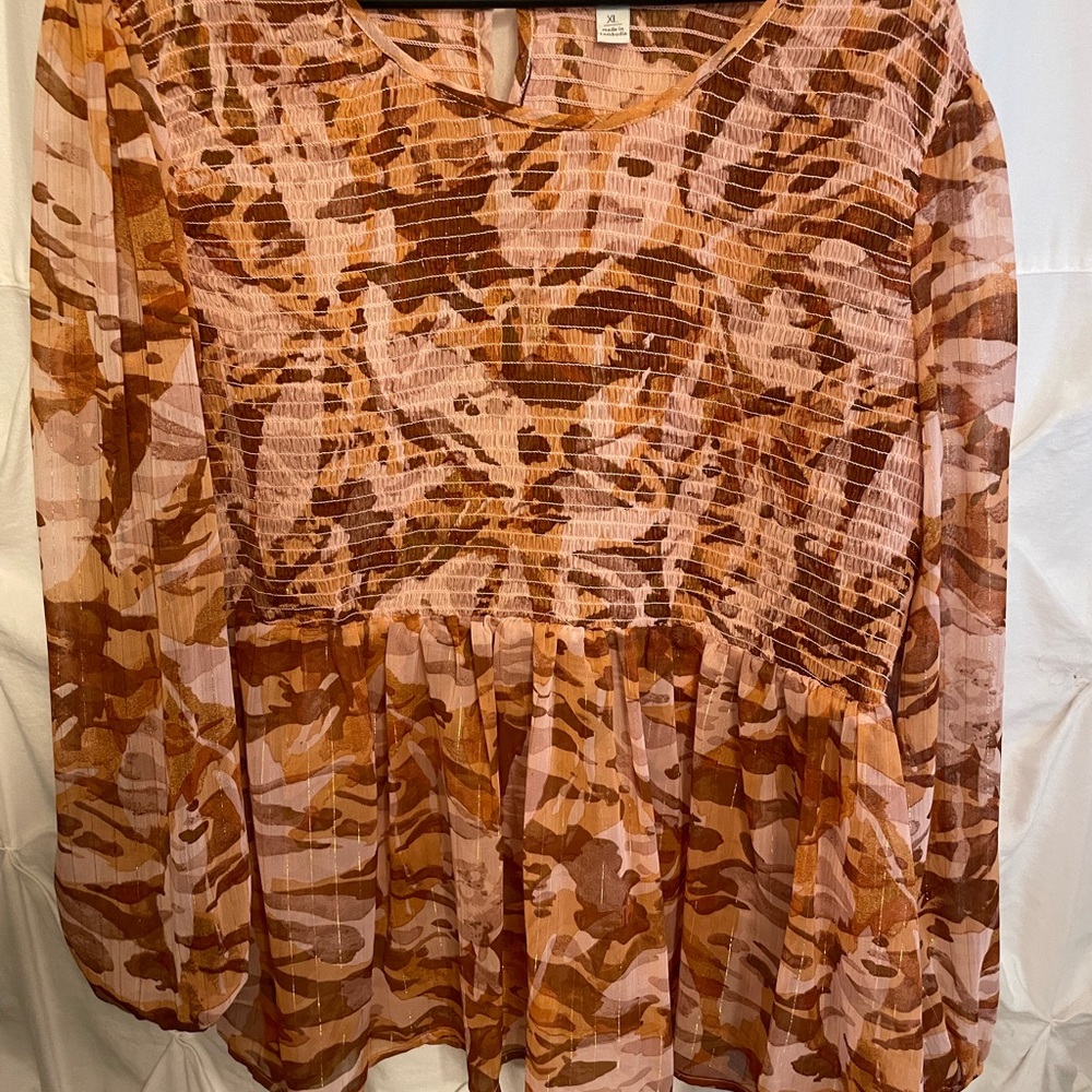 Women's Camouflage Blouse - Orange